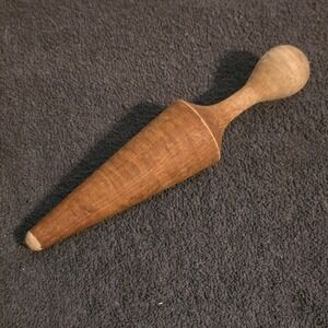 Vintage Kitchenware Jam Jelly Reamer OS Brown Wooden Primitive Pestle Tool